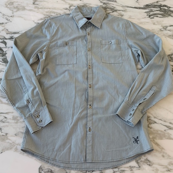 Modern Amusement Striped Button Up Shirt - Picture 1 of 7